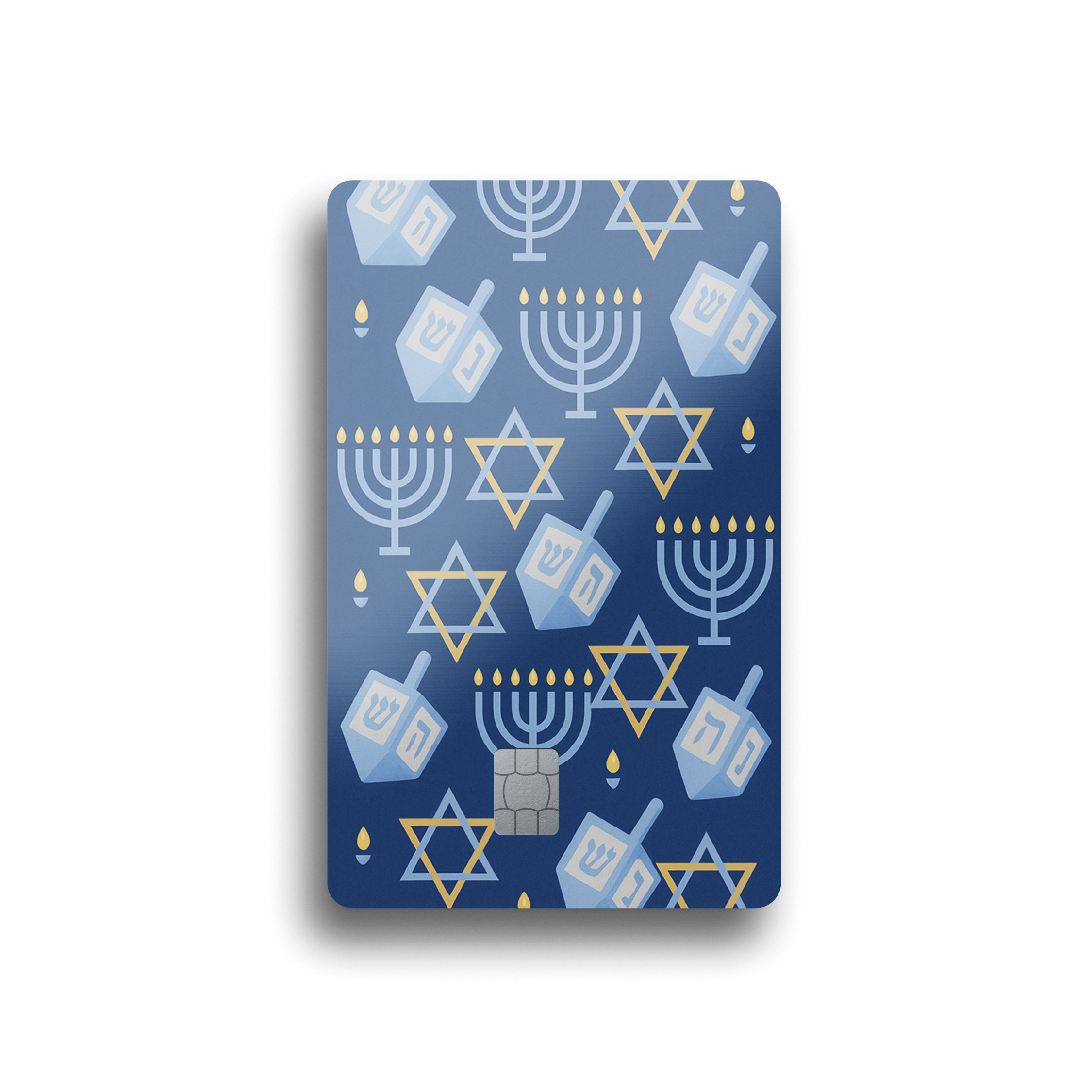 Hanukkah Symbols Blue Card Skin